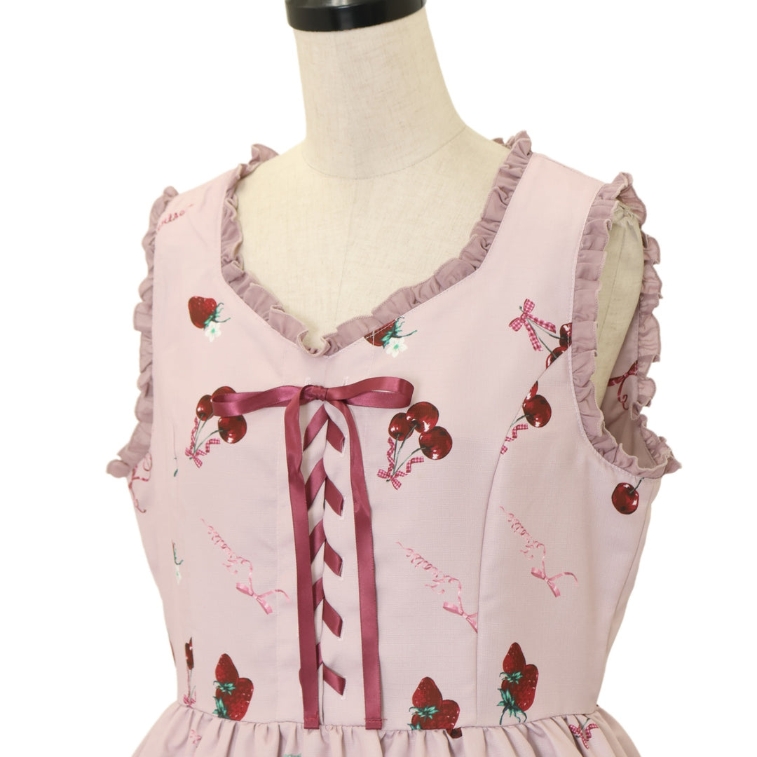 USED】【Mサイズ】Cherry berry ジャンパースカート | Ank Rouge