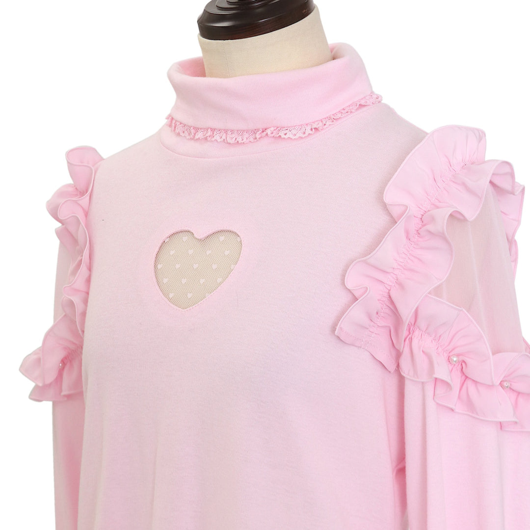 Angelic Pretty Lacy Heartタートルネックカットソー USED】Lacy Heartタートルネックカットソー | Angelic Pretty