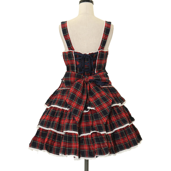 チェック柄ジャンパースカート、アンプリ USED】Fancyタータンチェックジャンパースカート | Angelic Pretty