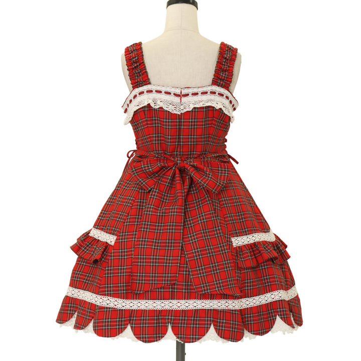 USED】スカラップ脇編上げジャンパースカート | Angelic Pretty