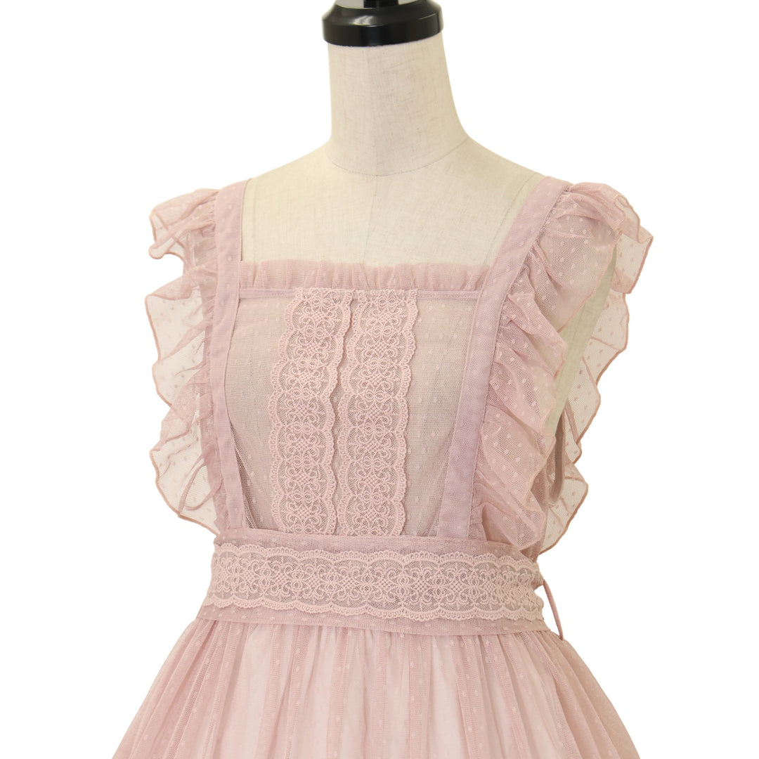 USED】【axes femme kawaii/Mサイズ】ドットチュールエプロン