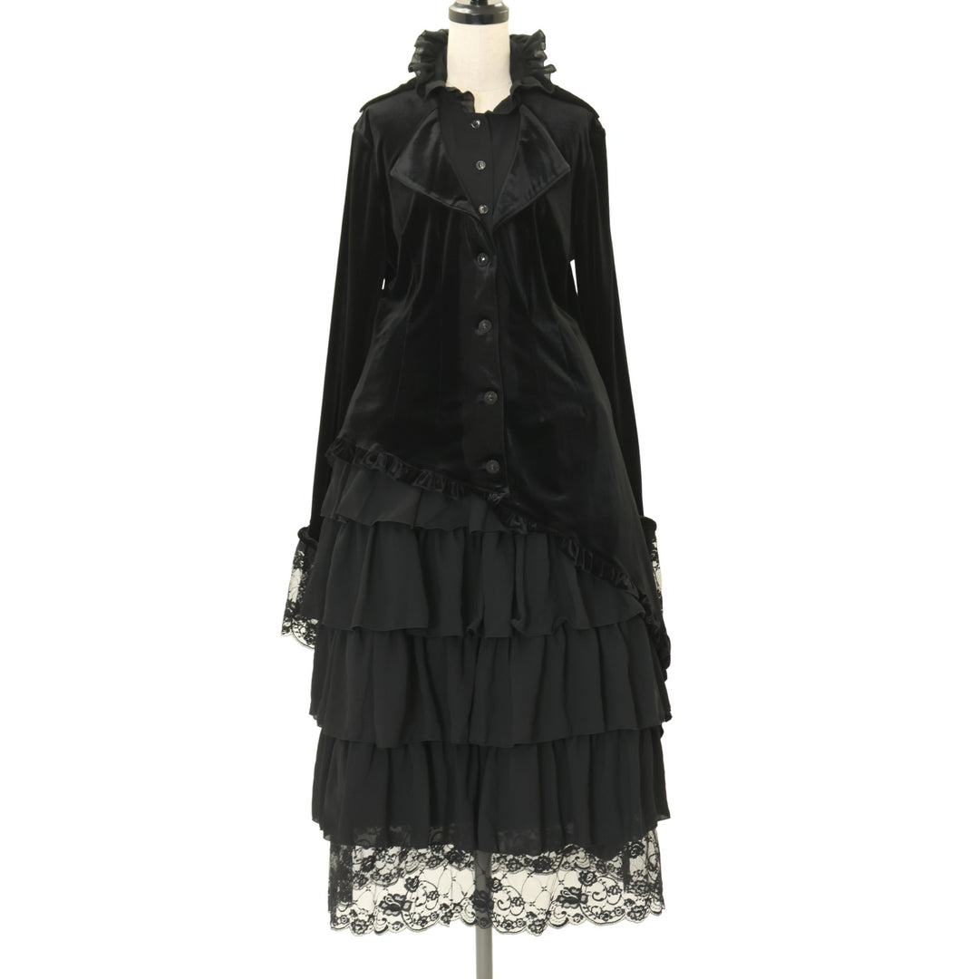 USED】ゴシックエレガンス調アシンメトリー堕天使ドレスセット(黒 