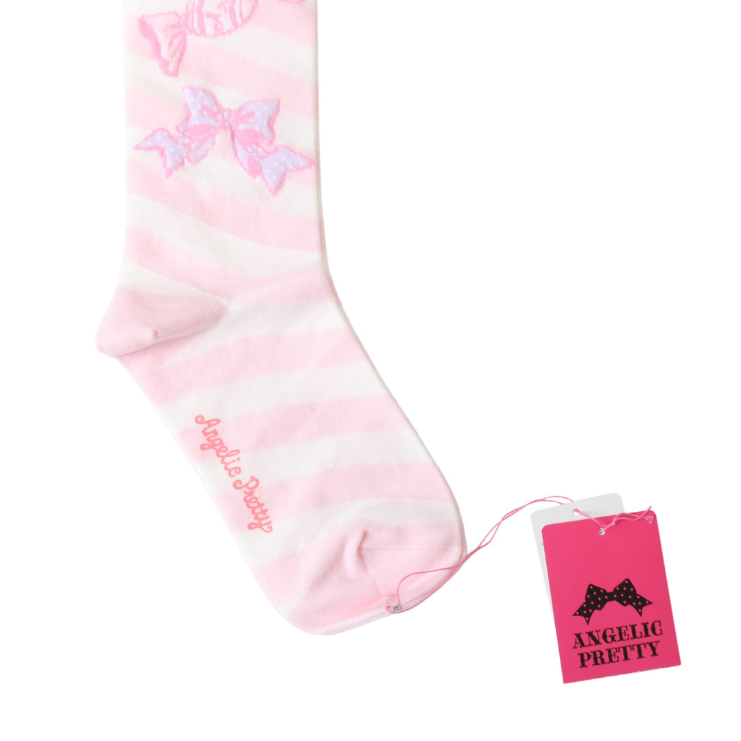 Angelic Pretty★【新品】ラブボーダーオーバーニー MTO] Marshmallow Border OTKs (2021) by Angelic Pretty