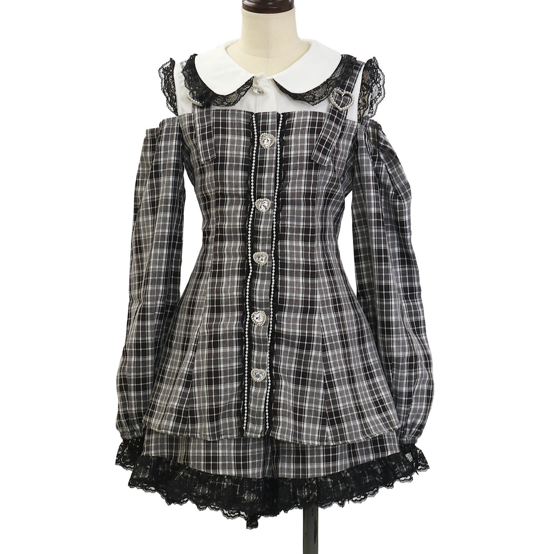 USED】【Princess Melody】サスペンダー付きチェックセットアップ | MA