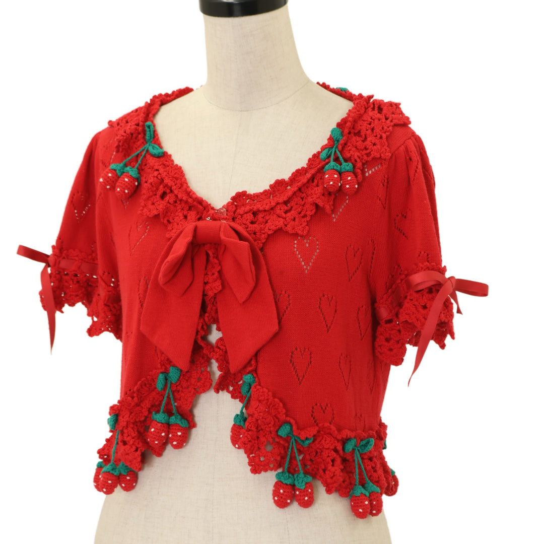 スウィートフリルボレロ　赤 USED】Strawberry Parlourニットボレロ | Angelic Pretty | ロリータ