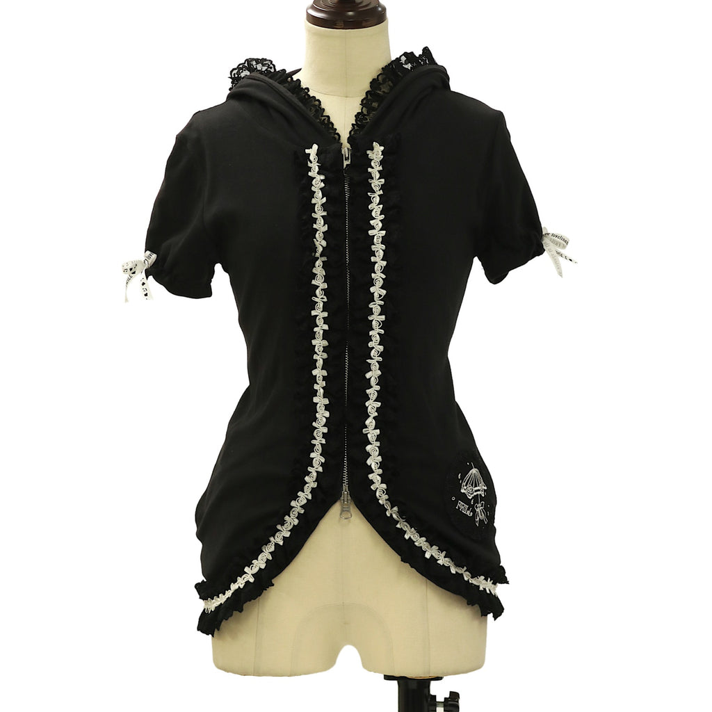 USED】FRILL アンブレラ刺繍半袖パーカ | h.NAOTO | ロリータ ゴスロリ USED】FRILL アンブレラ刺繍半袖パーカ | h.NAOTO | ロリータ ゴスロリ