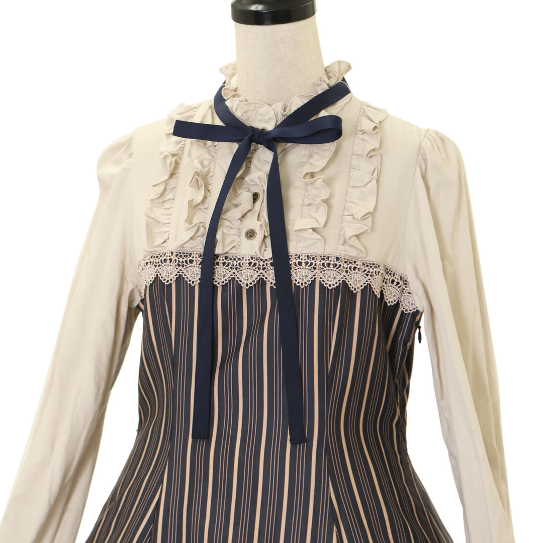 USED】vintageレースレジメンドールドレス(チャコール) | Victorian