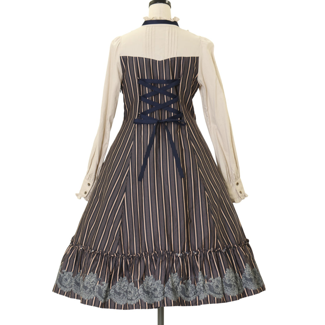 USED】vintageレースレジメンドールドレス(チャコール) | Victorian