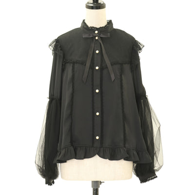 USED】【DARK RED RUM/H.Jelly】クラッシュレイヤードブラウス | h