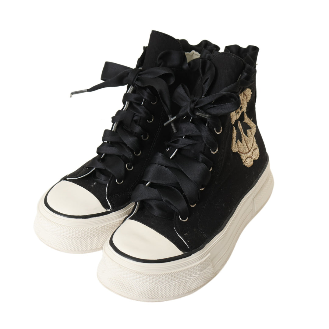 USED】【axes femme kawaii/Mサイズ】ベア刺繍スニーカー | Chalmiere