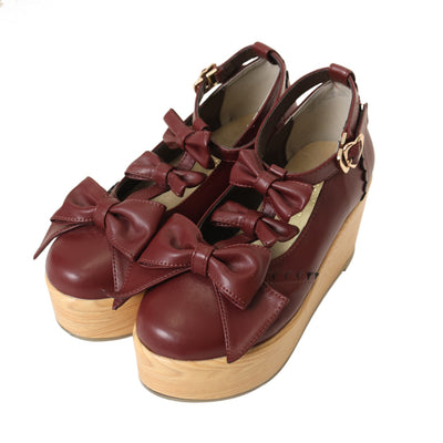 USED】【Mサイズ】トリプルリボンクロスストラップシューズ