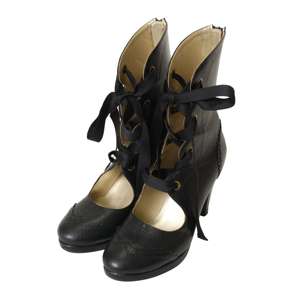 Victorian maiden ショートブーツ ブラック 25cm USED】【Mサイズ】Victorianショートブーツ | Victorian Maiden