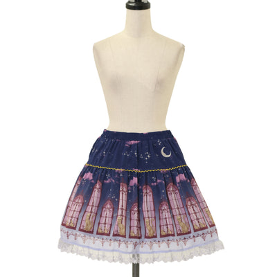 USED】十字架フロッキー鳥籠スカート（黒×青） | Moi-même-Moitié