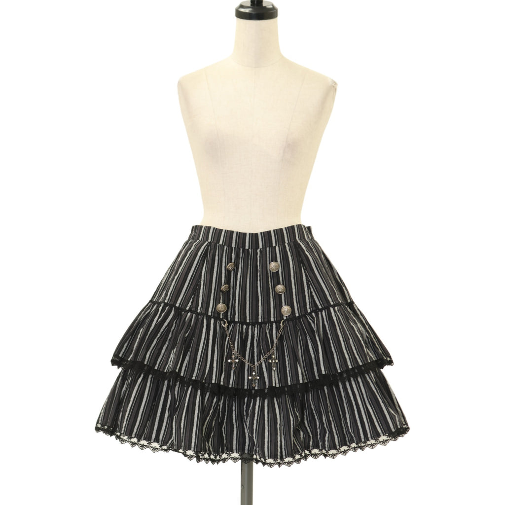 USED】ストライプ2段フリルスカート | PUTUMAYO | ロリータ ゴスロリ USED】ストライプ2段フリルスカート | PUTUMAYO | ロリータ ゴスロリ