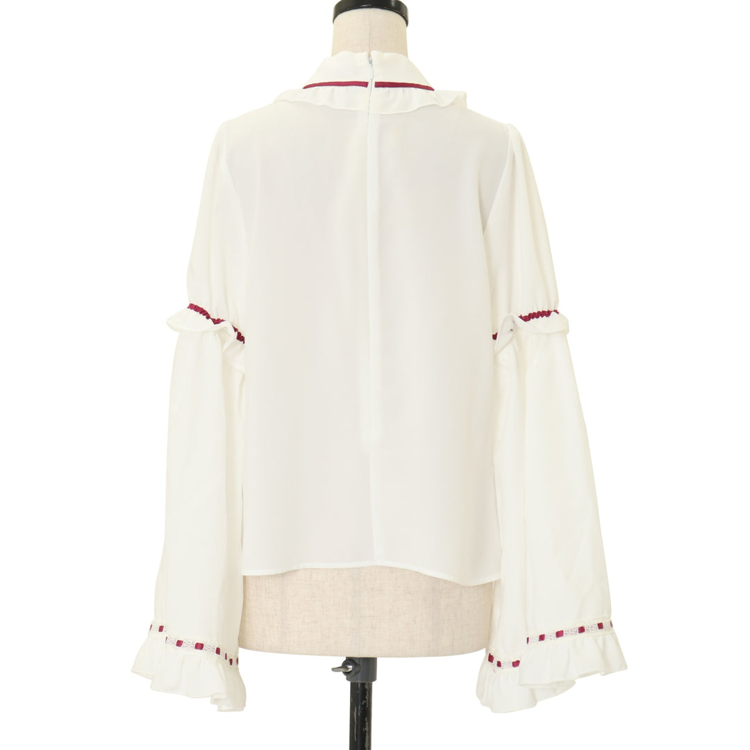 Poom Shop Online Wunderwelt Amavel | USED】鶯と桜吹雪の2WAYブラウス あわ雪フリル 様 七五三