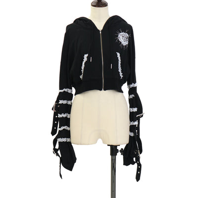USED】【Mサイズ】姫袖レースアップブラウス | BLACK PEACE NOW