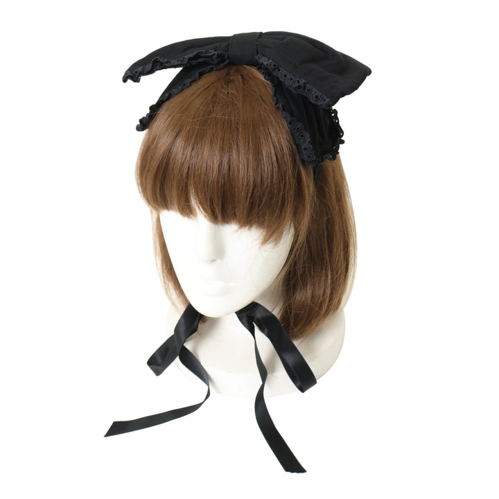 【3/10までセール】morphose ヘッドドレス USED】無地レース付きリボンヘッドドレス | metamorphose | ロリータ