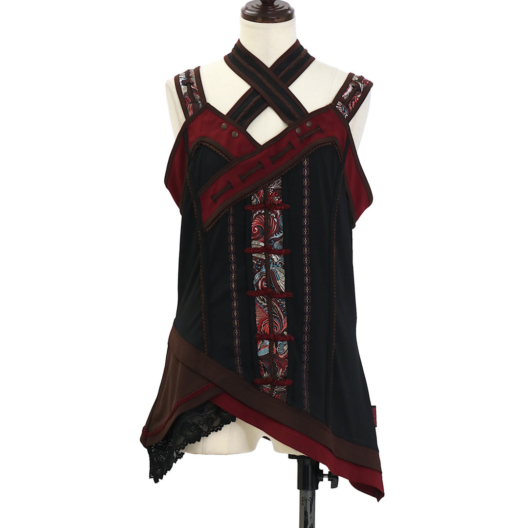 OzzOneste ホルターネック フレアスリーブ チャイナトップス USED】蝶舞秋園ホルターネックトップス | Ozz On | ロリータ ゴスロリ