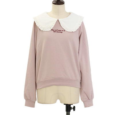 USED】【9号】燭台刺繍パフ袖プルオーバー(黒×白) | Moi-même-Moitié