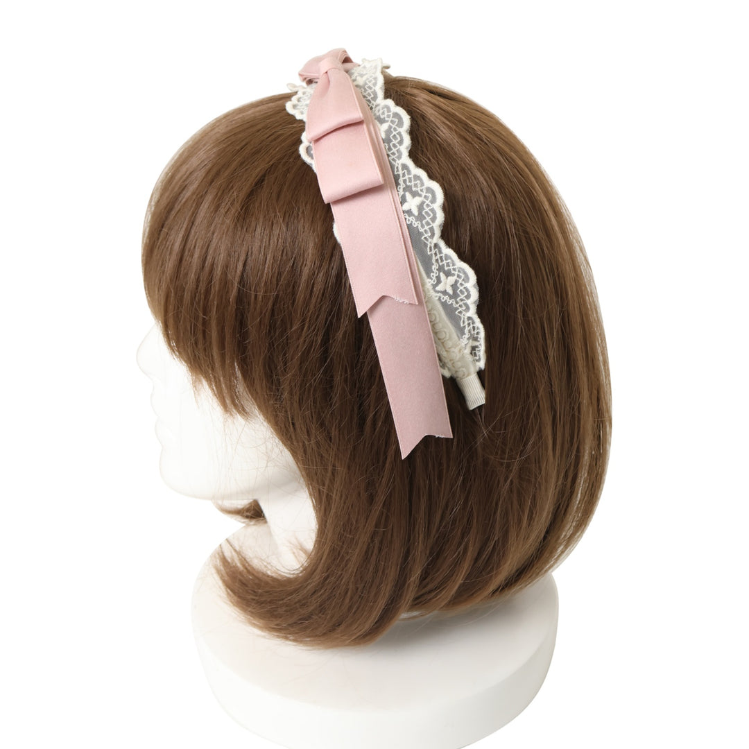 USED】【axes femme kawaii】レースリボンカチューシャ | Chalmiere