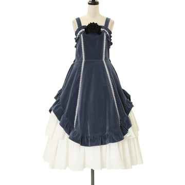USED】いちごとさくらんぼ柄シャーリングジャンパースカート | BABY