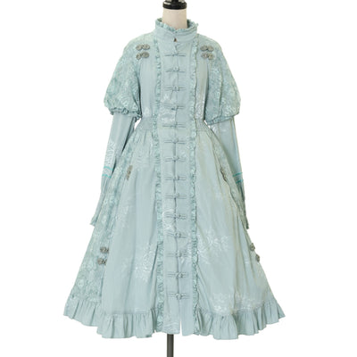USED】【Lサイズ】リボンフローラ コットンレースロングワンピース