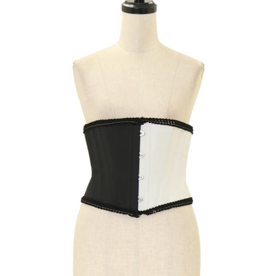 USED】クロスアーチレースリボンオーバーニー（Black x white lace x