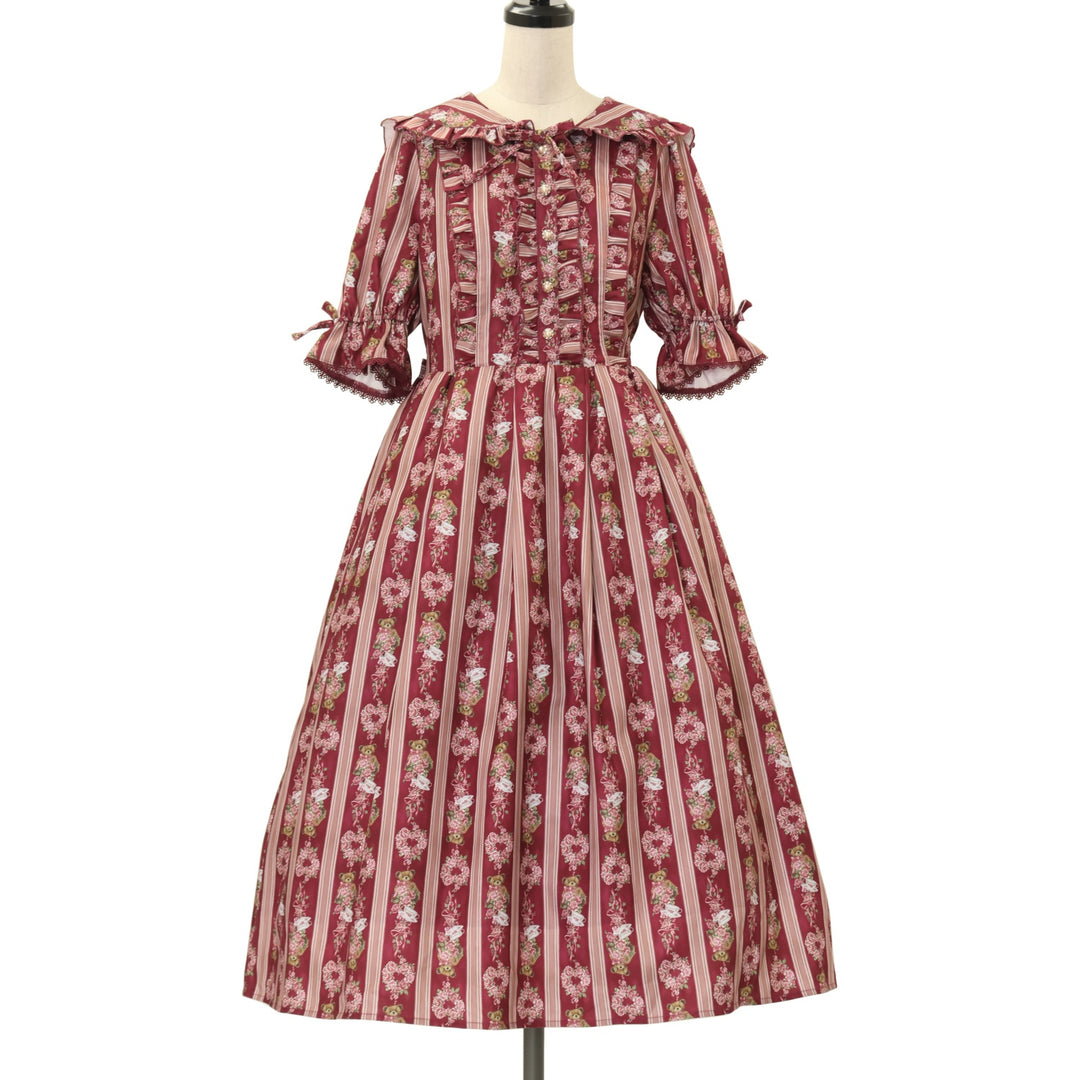 USED】【axes femme kawaii/Mサイズ】RosyBear柄ワンピース