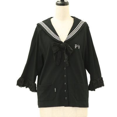 BLACK PEACE NOW カーディガン USED】【PEACE NOW/Mサイズ】ダメージ加工アシメカーディガン | BLACK