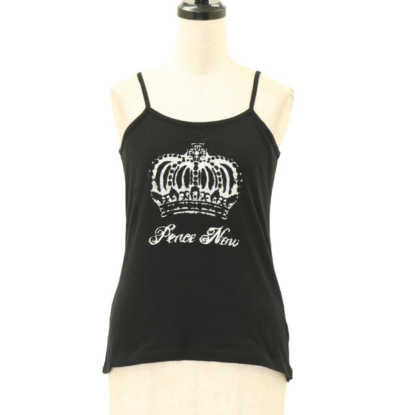 PEACE NOW キャミソールとタンクトップ USED】【PEACE NOW/Mサイズ】王冠ラメプリントキャミソール | BLACK