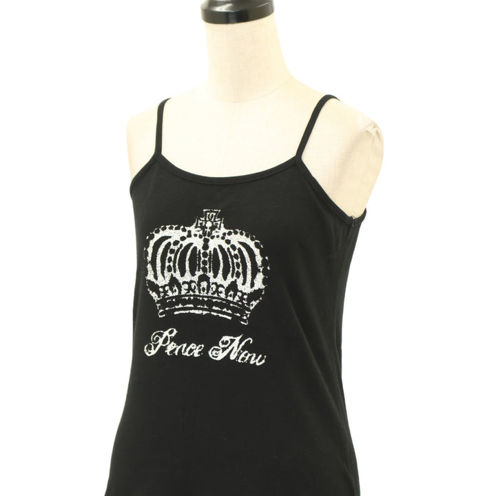 PEACE NOW キャミソールとタンクトップ USED】【PEACE NOW/Mサイズ】王冠ラメプリントキャミソール | BLACK