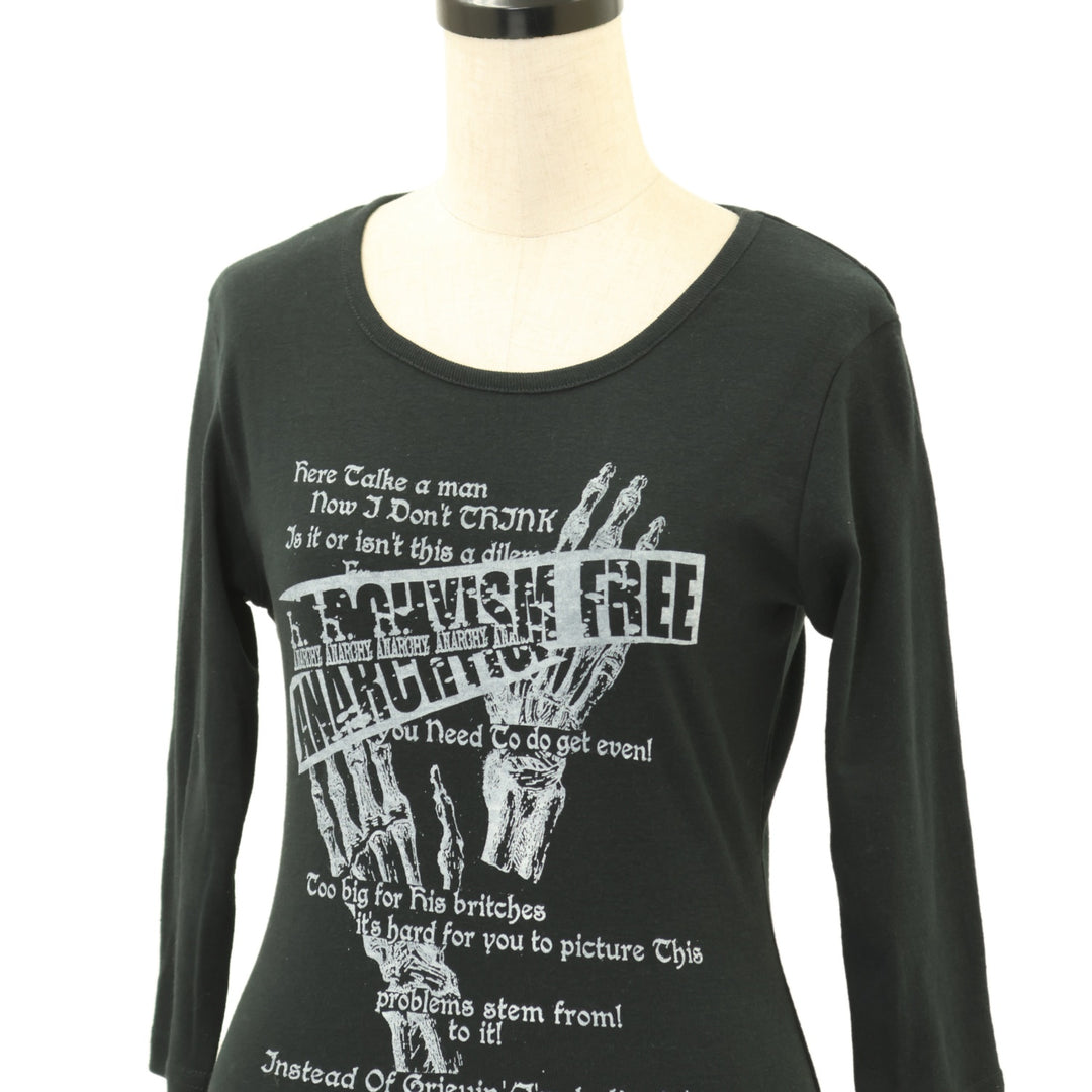 USED】ANARCHY スカルハンドプリント七分袖Tシャツ | h.NAOTO