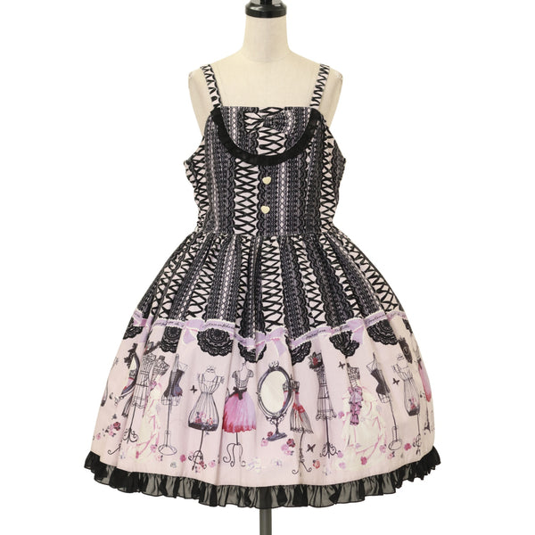【難アリ】メタモルフォーゼ Lace up dollジャンパースカートセット USED】Lace up doll ヨーク切替ジャンパースカート | metamorphose