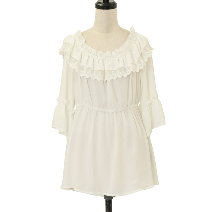 USED】【axes femme kawaii/Mサイズ】エンパイアフリルブラウス