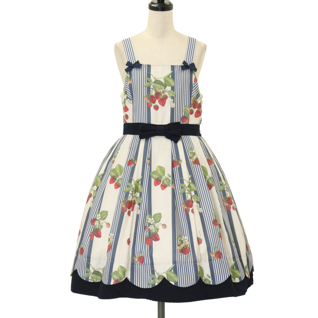 USED】【Mサイズ】Stripe Strawberryジャンパースカート | Melody