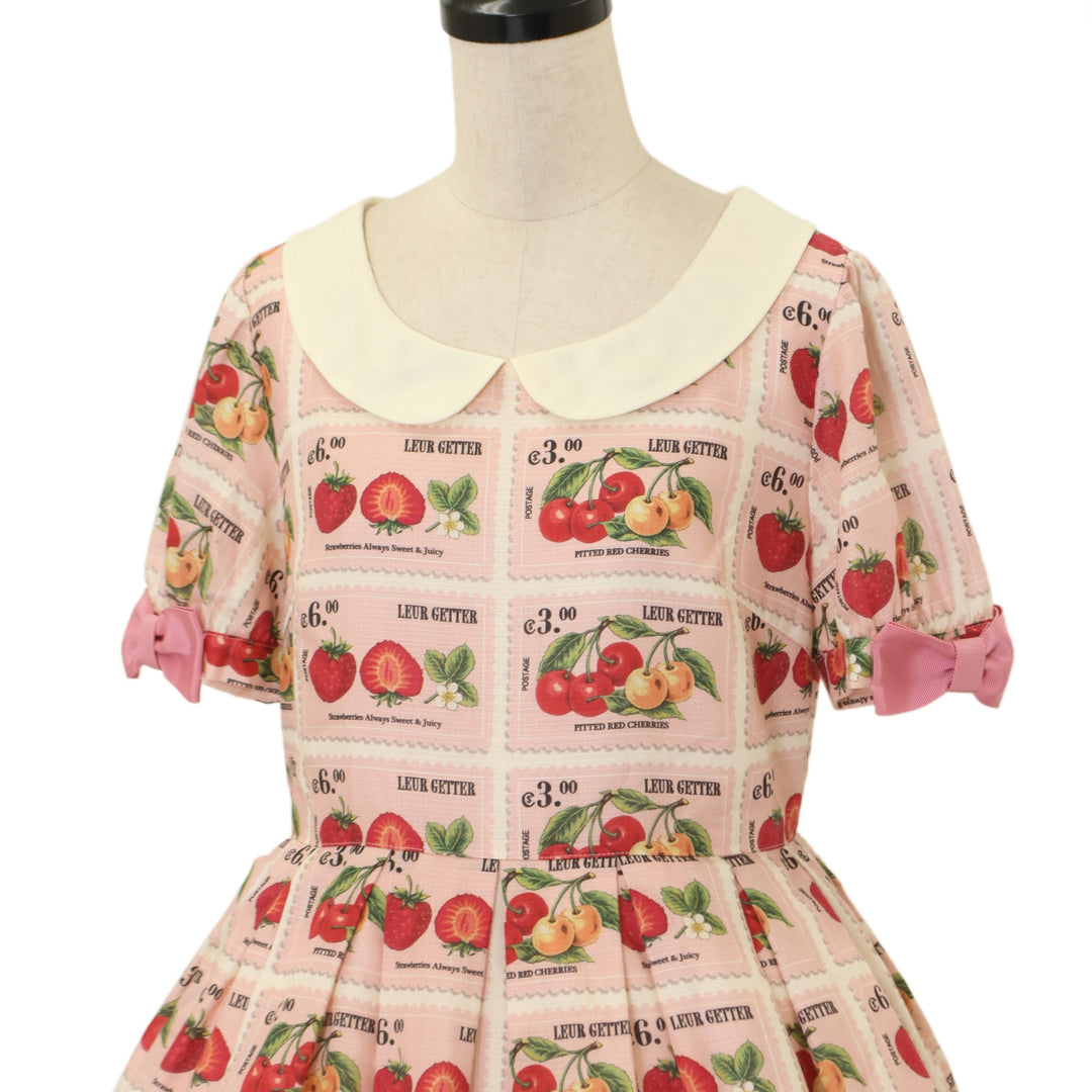 ♡Leur Getter いちごワンピース♡ USED】『Frech Fruit Stamp』袖付ワンピース | Leur Getter Wunderwelt