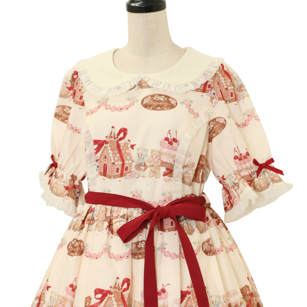 axes femme kawaii♡chalmiereワンピース USED】【axes femme kawaii/Mサイズ】お菓子の家柄ワンピース