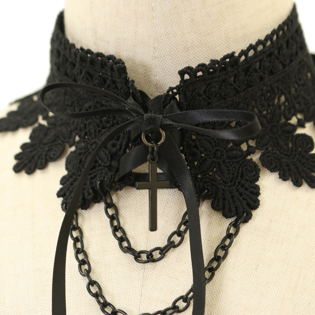 USED】【MRcorset】LACE UP CROSS CHOKER | MAJOH | ロリータ ゴスロリ
