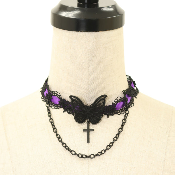 USED】【MRcorset】Butterfly cross lace choker | MAJOH | ロリータ