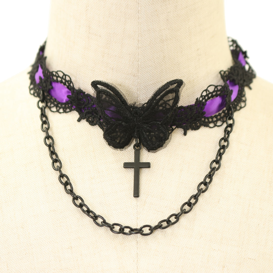 USED】【MRcorset】Butterfly cross lace choker | MAJOH | ロリータ