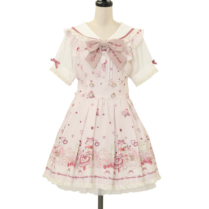 LIZ LISA afternoontea柄 ワンピース USED】Many Hearts Afternoontea柄ワンピース（半袖） | LIZ LISA