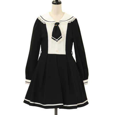 最終サイレントムーンプリントワンピース　ミディアム　黒×白　9/24削除します USED】サイレントムーンプリントワンピース（ホワイト×ブラック