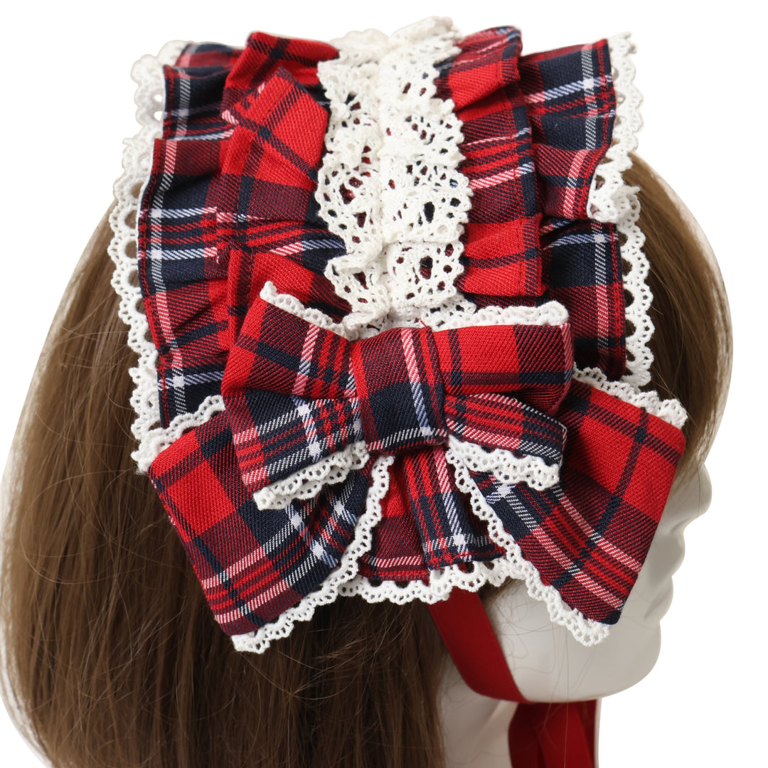 USED】【axes femme kawaii】タータンチェックヘッドドレス