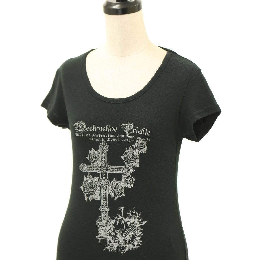 USED】Blood 薔薇十字架プリント半袖Tシャツ | h.NAOTO Wunderwelt