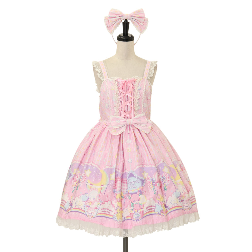 USED】Cotton Candy Shopジャンパースカート+リボンカチューシャセット