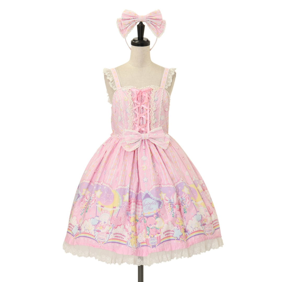 USED】Cotton Candy Shopジャンパースカート+リボンカチューシャセット