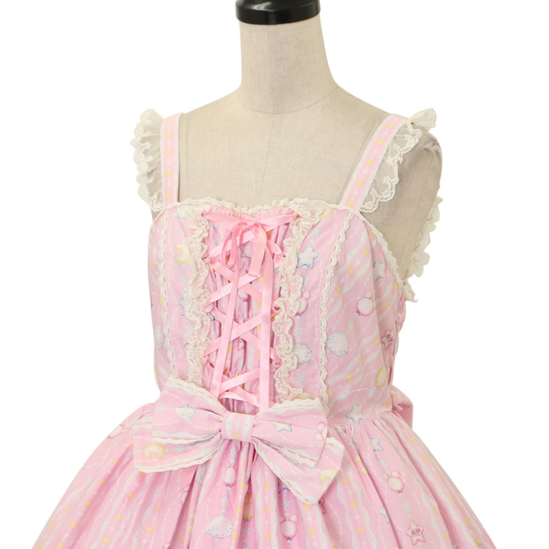 USED】Cotton Candy Shopジャンパースカート+リボンカチューシャセット