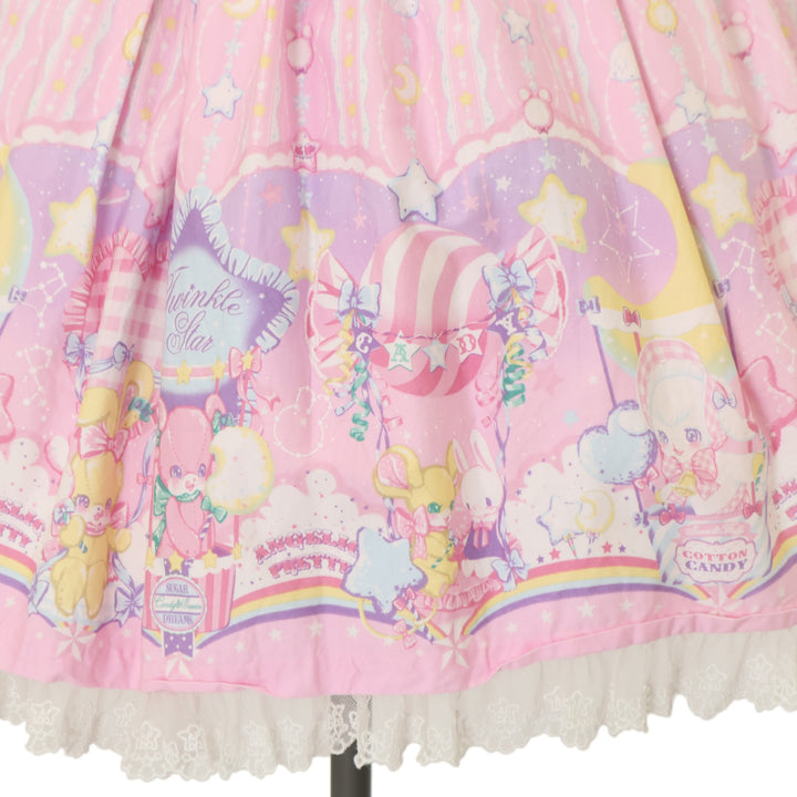 USED】Cotton Candy Shopジャンパースカート+リボンカチューシャセット