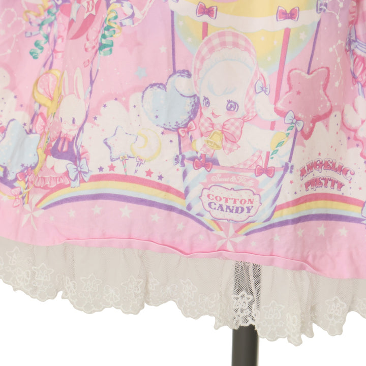 USED】Cotton Candy Shopジャンパースカート+リボンカチューシャセット