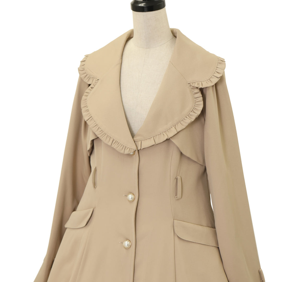 LUTZ HUELLE ルッツヒュエル ロングリブ トレンチジャケット USED】French Frillトレンチコート | Amavel Wunderwelt Online Shop